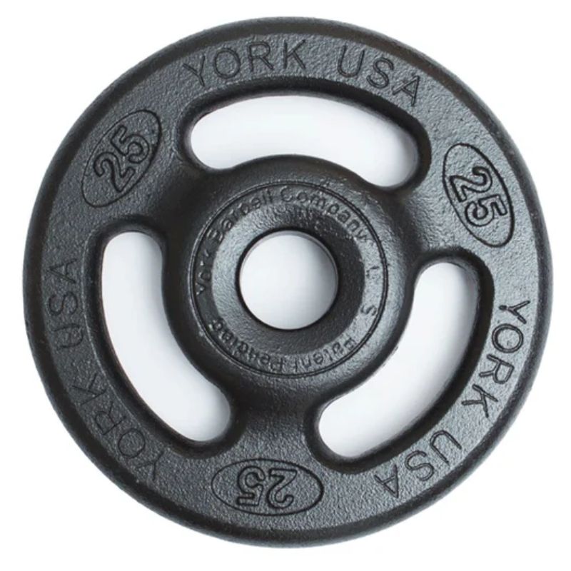 YORK _ISO-GRIP_ Steel Composite Olympic Grip Plate - Black 25 lb Weight Plate Single