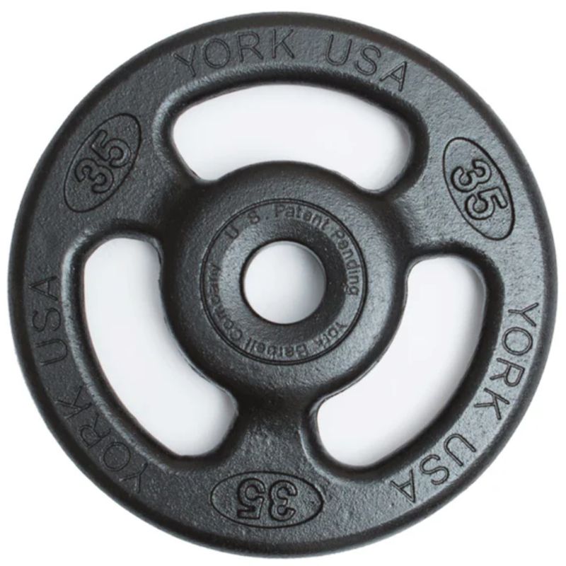 YORK "ISO-GRIP" Steel Composite Olympic Grip Plate - Black