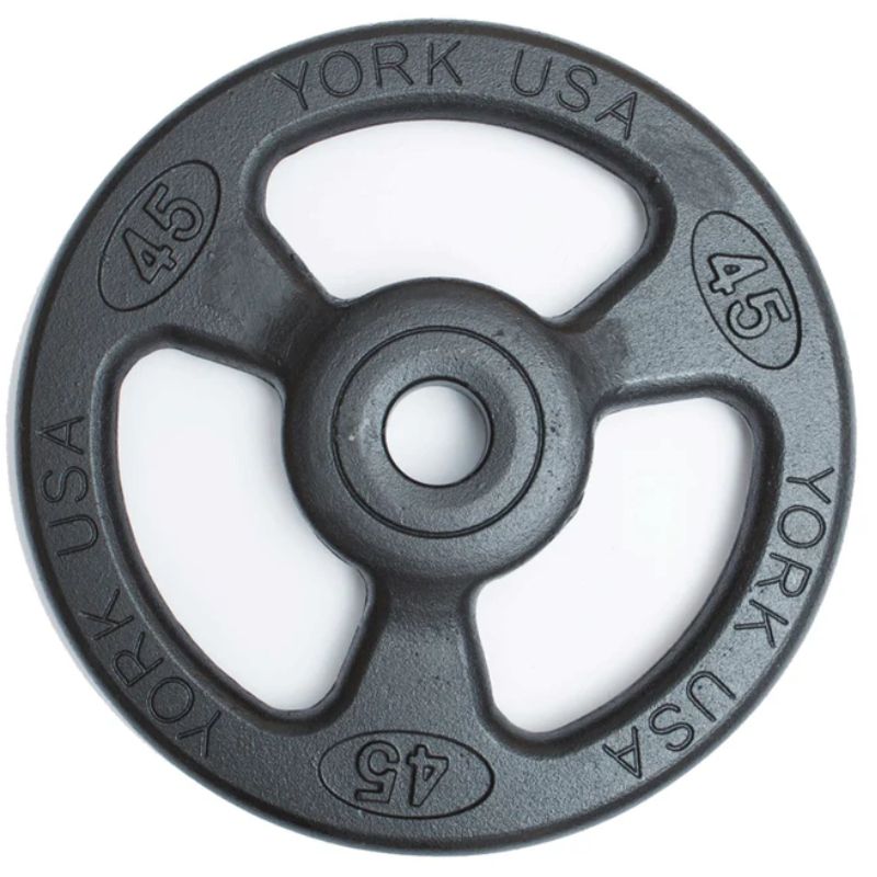 YORK _ISO-GRIP_ Steel Composite Olympic Grip Plate - Black 45 lb Weight Plate SIngle