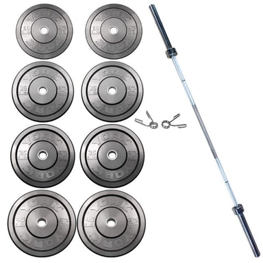York 29046 275lb Bumper Plate Set with Bar
