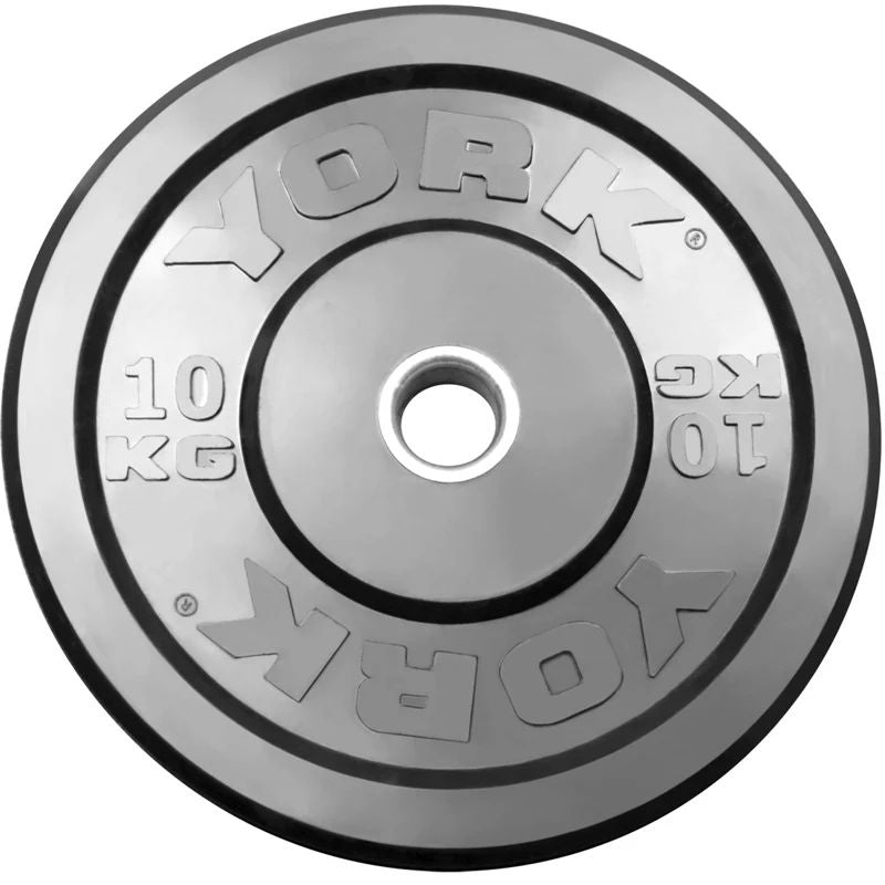 York 160kg Black Rubber Training Bumper Plate Set 10 kg Bumper Plate