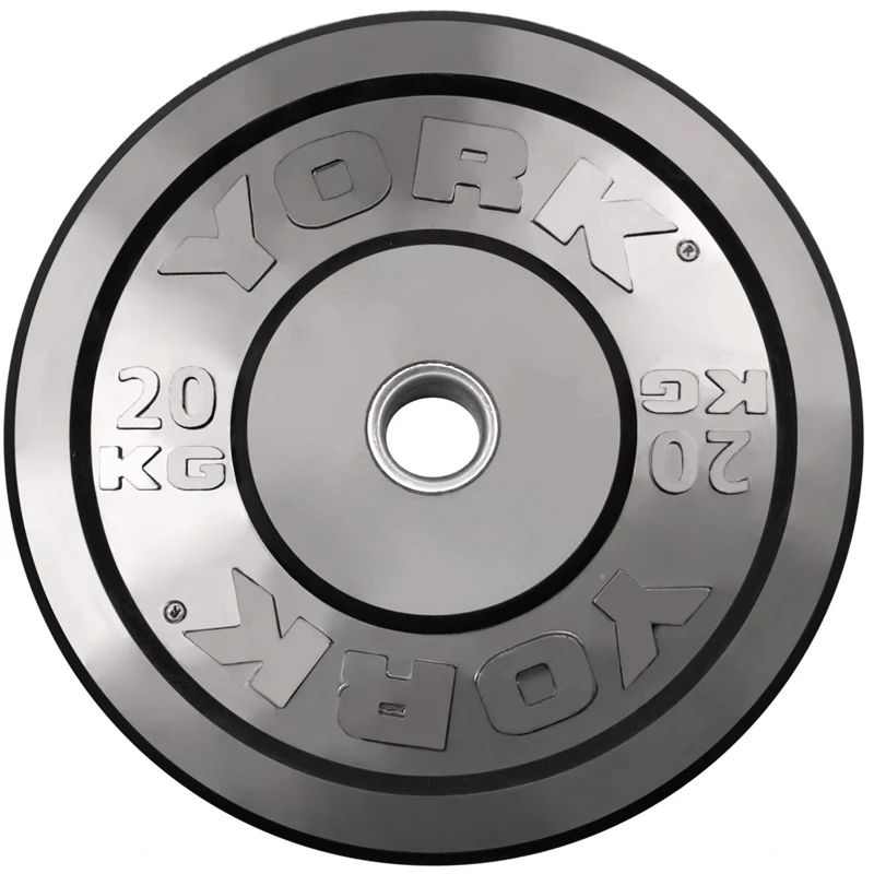 York 160kg Black Rubber Training Bumper Plate Set 20 kg Bumper Plate