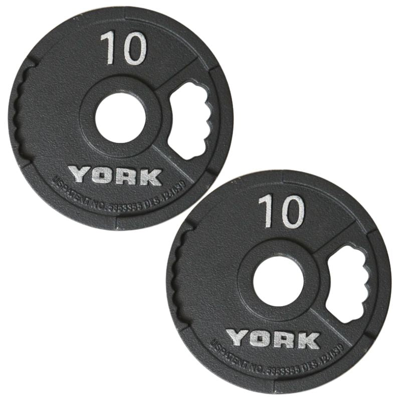 York 2″ G-2 Cast Iron Olympic Weight Plates 10 lb olympic plates pair
