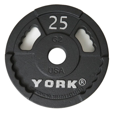 York 2″ G-2 Cast Iron Olympic Weight Plates 25 lb olympic plate single