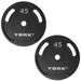 York 2″ G-2 Cast Iron Olympic Weight Plates 45 lb olympic plates pair