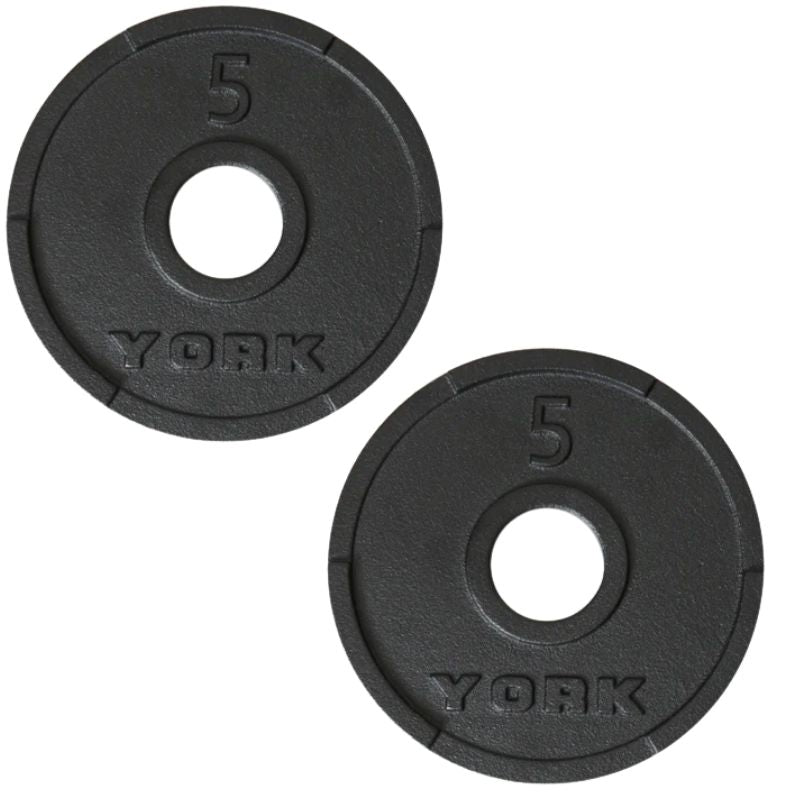 York 2″ G-2 Cast Iron Olympic Weight Plates 5 lb olympic plates pair