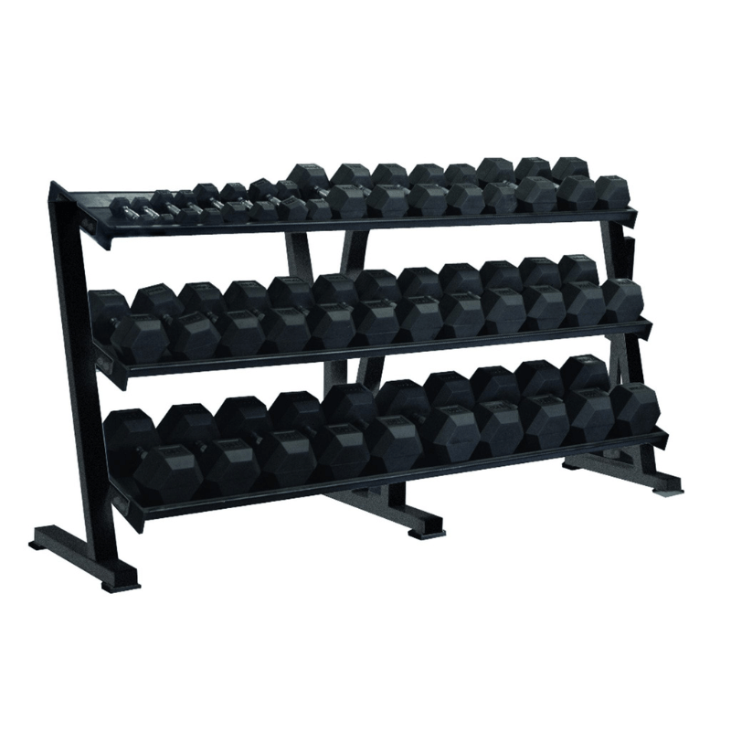 York 3-Tier Hex Professional Tray Dumbbell Rack | 69129