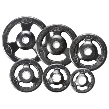 York 300lb Iso-Grip Rubber-Encased Steel Olympic Plate Set 2.5 lb Weight Plate to 45 lb Weight Plate