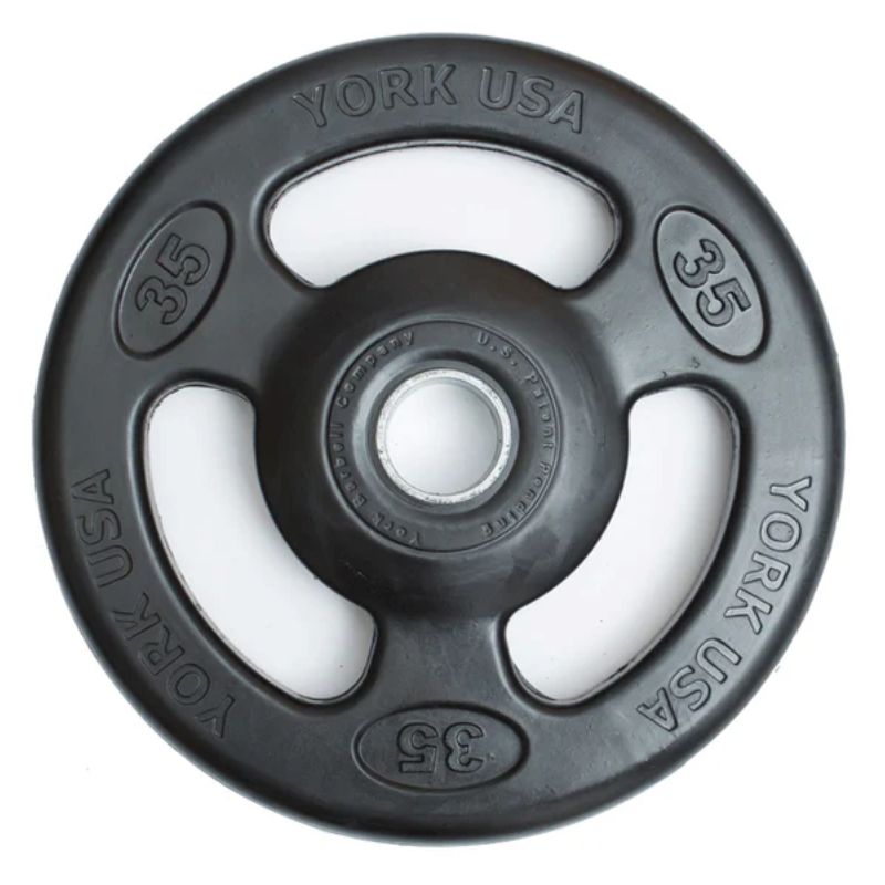 York 300lb Iso-Grip Rubber-Encased Steel Olympic Plate Set 35 lb Weight Plate