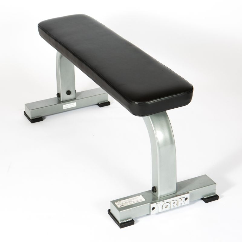York Barbell STS Flat Bench Silver Front View