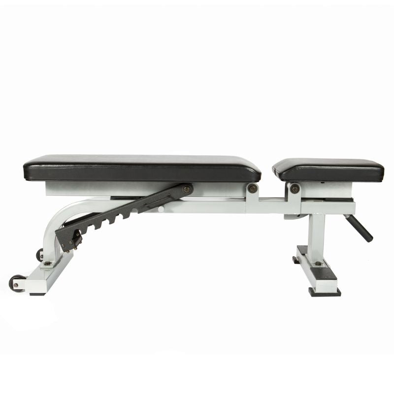 York Barbell STS Flat to Incline Bench Flat Bench Side View 0 Degree