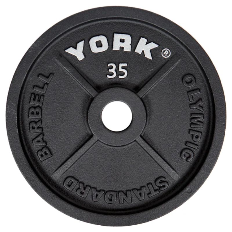 York Deep Dish Cast Iron Olympic Weight Plate Set _ 2899 35 lb Olympic Plate