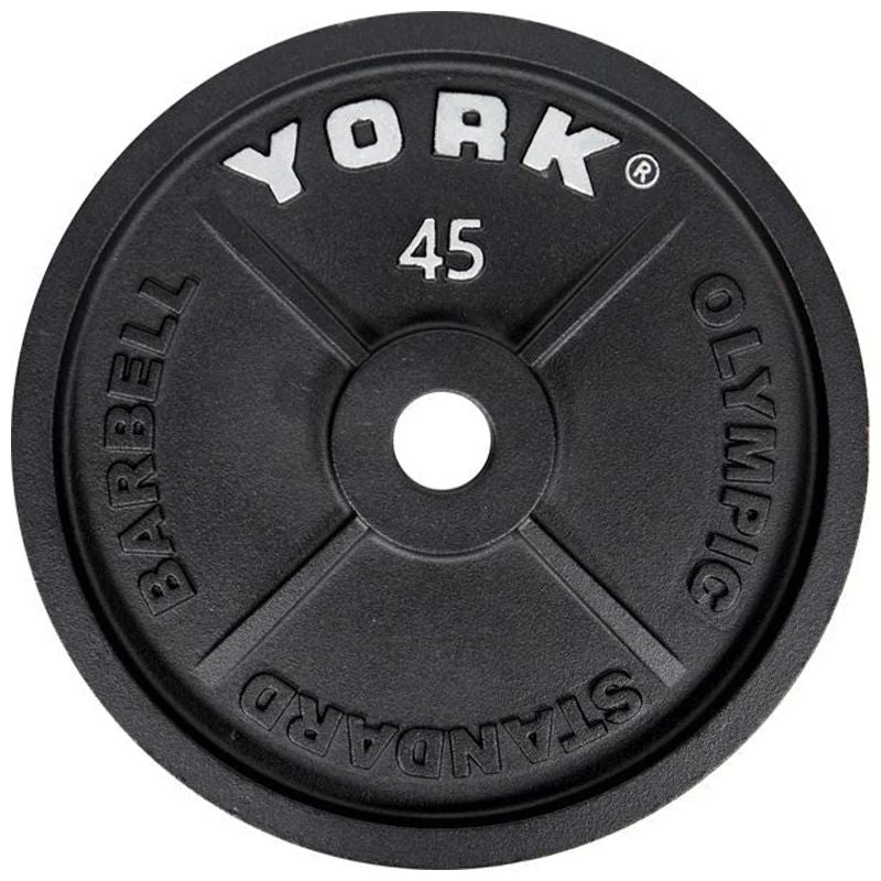 York Deep Dish Cast Iron Olympic Weight Plate Set _ 2899 45 lb Olympic Plate