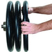 York Iso-Grip Steel 300 lb Olympic Plate Set _ 29017 3 Plate Loaded in Olympic Bar