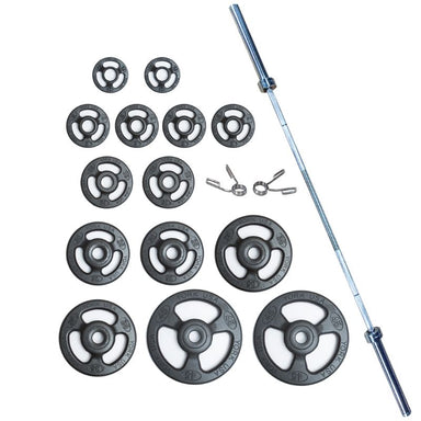 York Iso-Grip Steel 300 lb Olympic Plate Set _ 29017 Main Display