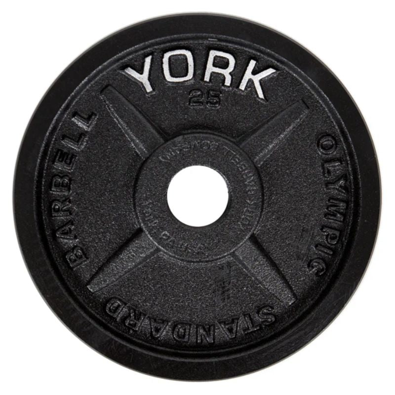 York Legacy Cast Iron Precision Milled Olympic Plate Set - 300 lb _ 29037 25 lb olympic plate