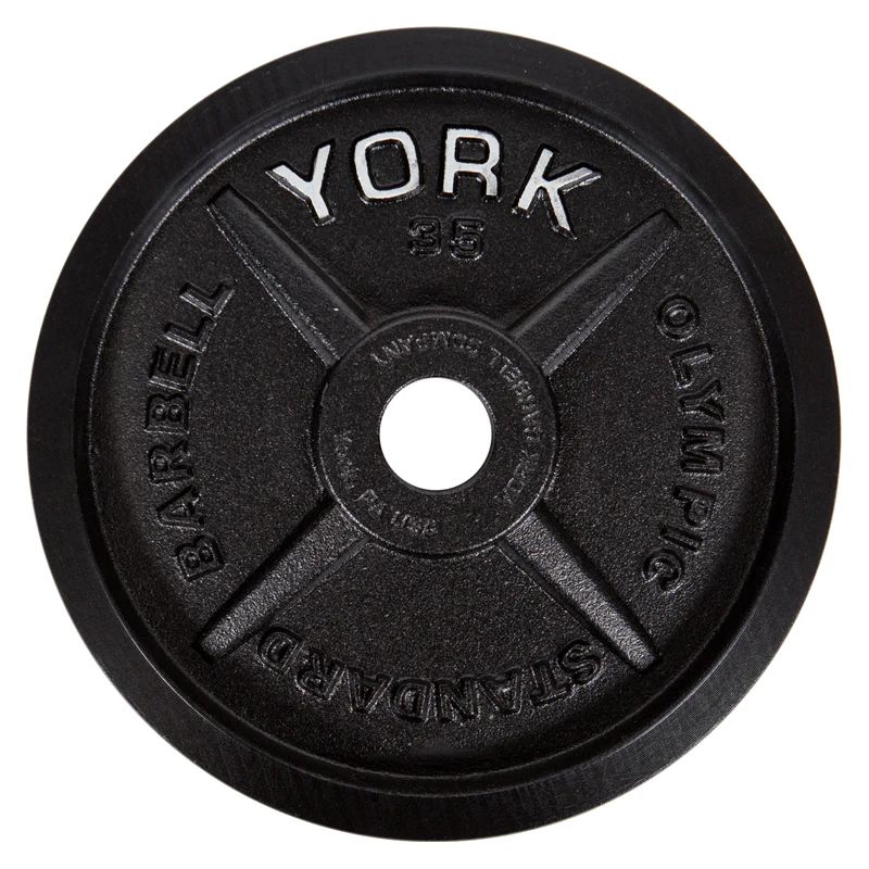 York Legacy Cast Iron Precision Milled Olympic Plate Set - 300 lb _ 29037 35 lb olympic plate