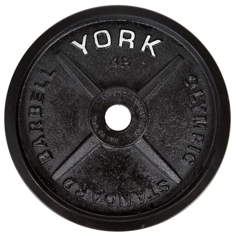York Legacy Cast Iron Precision Milled Olympic Plate Set - 300 lb _ 29037 45 lb olympic plate