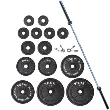 York Legacy Cast Iron Precision Milled Olympic Plate Set - 300 lb _ 29037