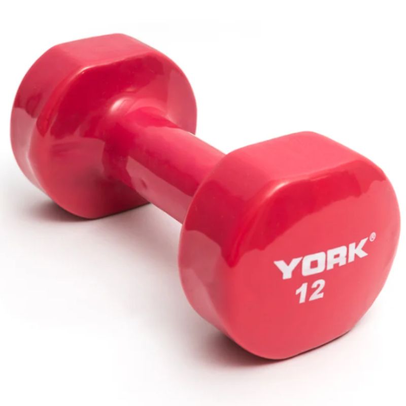York Multi-Color Vinyl Fitbell 12 lb dumbbells