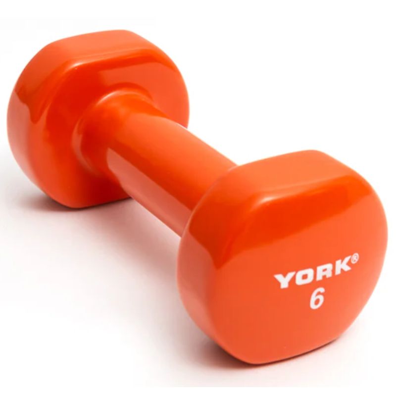 York Multi-Color Vinyl Fitbell 6 lb dumbbells