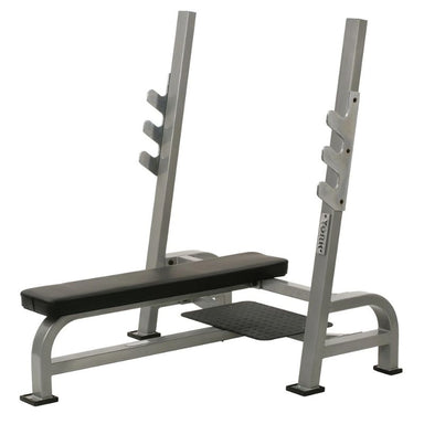 York STS Olympic Flat Bench w_ Gun Racks Silver _ 55041 Silver