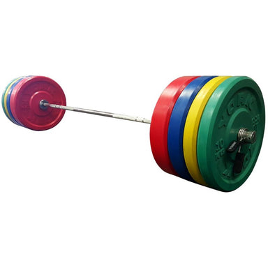 York 160kg Colored Rubber Training Bumper Plate Set Display
