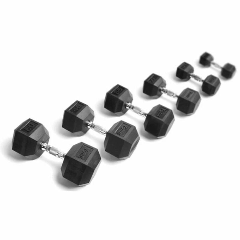 York Barbell Rubber Hex Dumbbell Sets Main Display