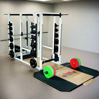 York ST Triple Combo Rack - White inside Gym