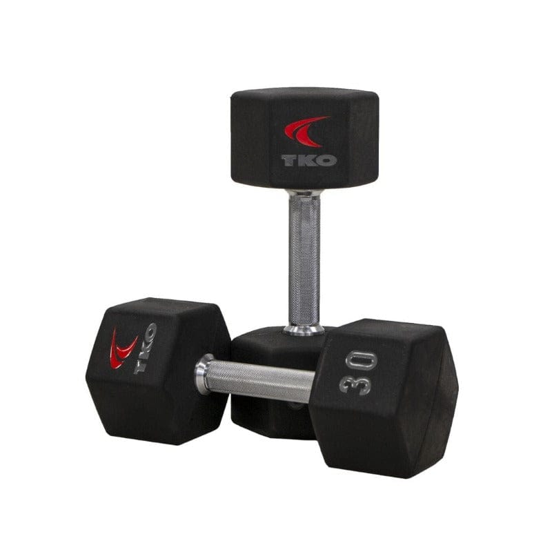 TKO 5-50Lb Urethane Hex Dumbbell Set, Tri-Grip | 816TXU