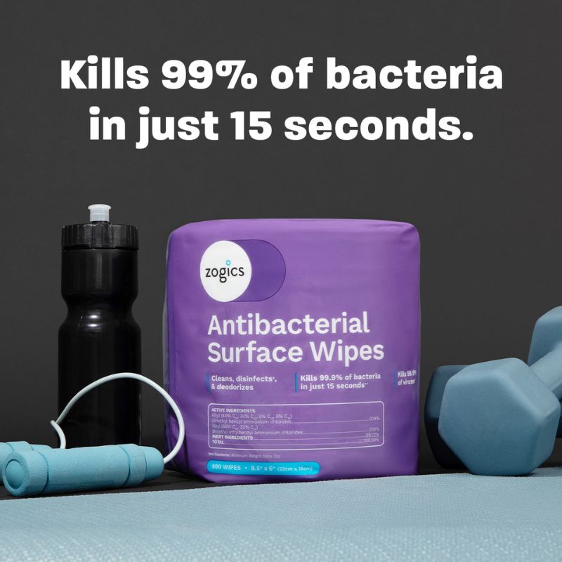 Zogics Antibacterial Disinfecting Wipes - Kills 99% of bacteria