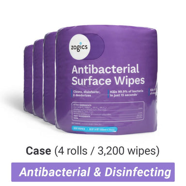 Zogics Antibacterial Disinfecting Wipes 4 Rolls with 3200 Wipes