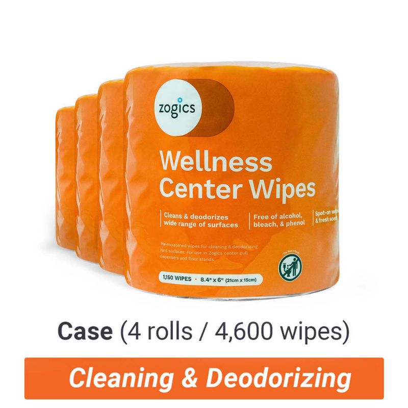 Zogics Cleaning Wipes - Case (4 rolls , 4600 wipes)