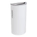 Zogics Ex-Cell White Half Round Trash Can on a white background