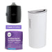Zogics Ex-Cell White Half Round Trash Can with Antibacterial Wipes and Dispenser  on a white background