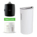 Zogics Ex-Cell White Half Round Trash Can with Sanitizing Wipes and Dispenser on a white background