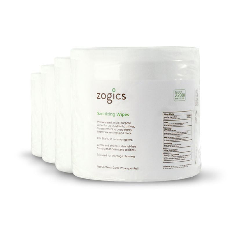 Zogics Hand & Surface Sanitizing Wipes 4 Rolls