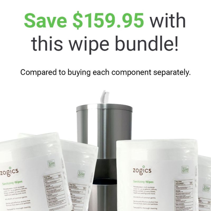 Zogics Sanitizing Wipes (4 rolls_case) Save $159.95 with this bundle