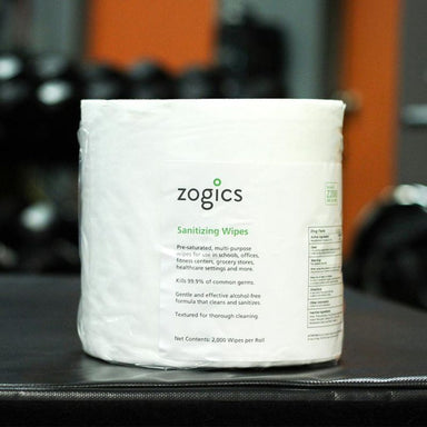 Zogics Sanitizing Wipes on top of the table