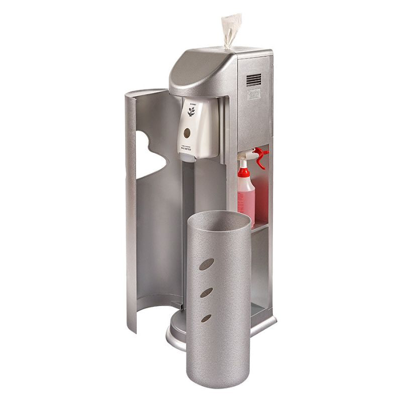 Zogics The Cleaning Station Wipes Dispenser + Hand Sanitizing Station Silver Set