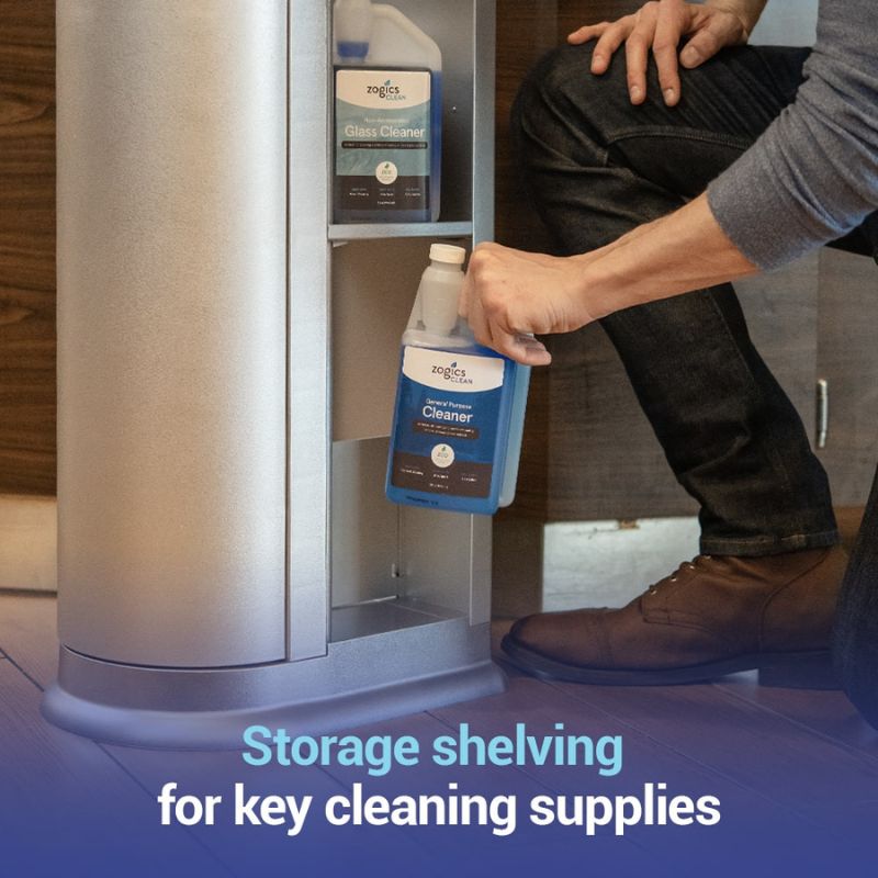 Zogics The Cleaning Station Wipes Dispenser + Hand Sanitizing Station with Storage Shelves