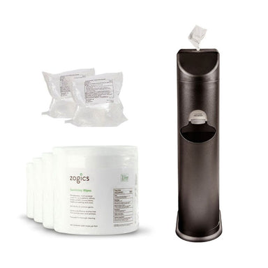 Zogics The Cleaning Station + Sanitizing Wipes Starter Kit - Black