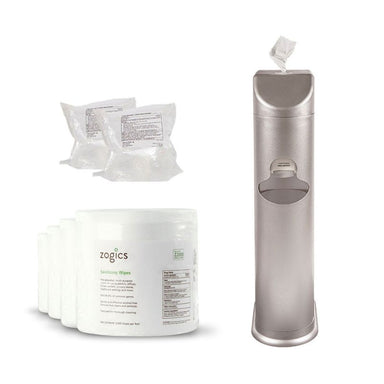 Zogics The Cleaning Station + Sanitizing Wipes Starter Kit - Silver