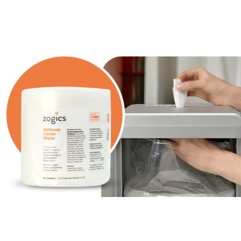 Zogics The Cleaning Station + Wellness Wipes Starter Kit - Close Up of Wipes
