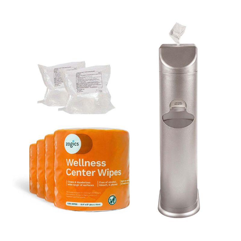 Zogics The Cleaning Station + Wellness Wipes Starter Kit - Silver
