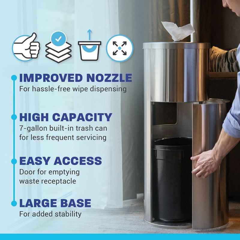 Zogics Wipes Dispenser, Stainless Steel Floor Dispenser Specifications