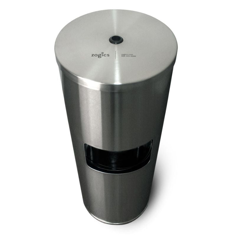 Zogics Wipes Dispenser, Stainless Steel Floor Dispenser Top View