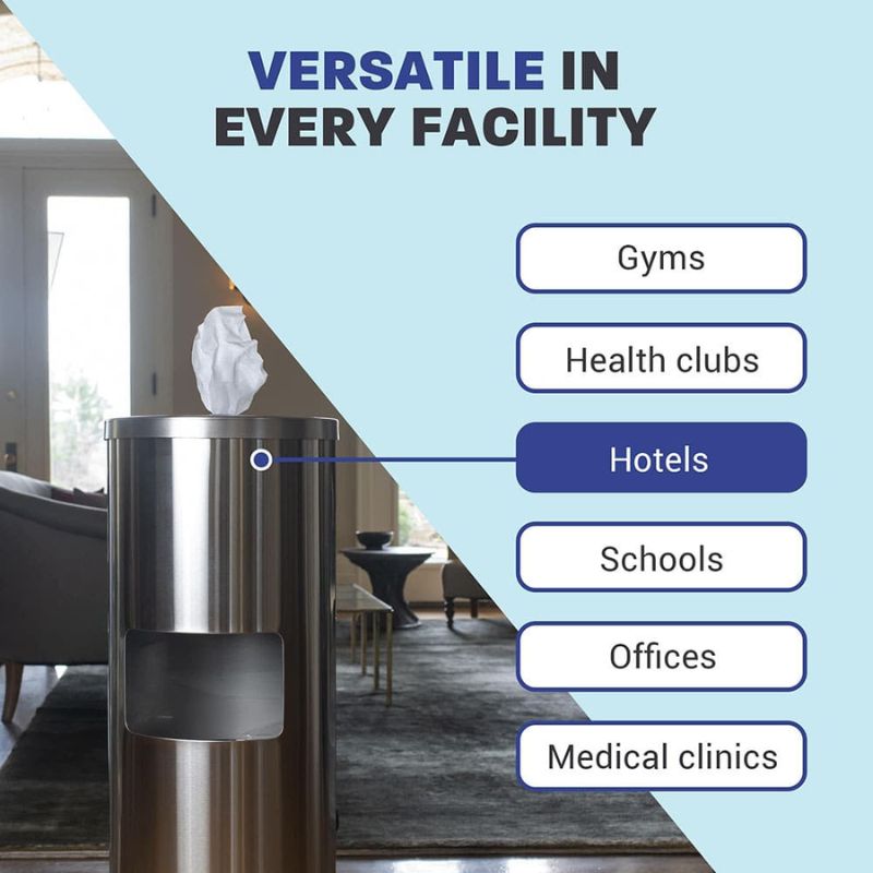 Zogics Wipes Dispenser, Stainless Steel Floor Dispenser used in offices