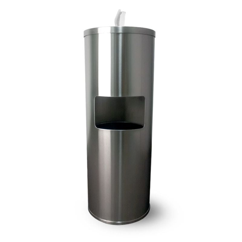 Zogics Wipes Dispenser, Stainless Steel Floor Dispenser on a white background