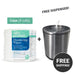Zogics ecoPRO™ Plant-Based Disinfecting Wipes + tabletop stainless steel wipe dispenser